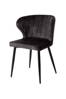 Jídelní židle Lyon Tmavě šedá s černou podnoží Mahom
