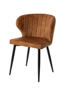 Jídelní židle Lyon Cognac s černou základnou Mahom