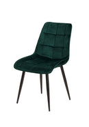 Jídelní židle Nice Tmavě zelená s černou podnoží Mahom