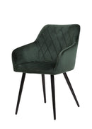 Jídelní židle Nancy Tmavě zelená s černou podnoží Mahom