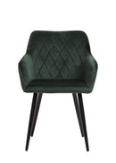 Jídelní židle Nancy Tmavě zelená s černou podnoží Mahom