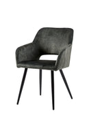 Jídelní židle Nantes Tmavě zelená s černou podnoží Mahom