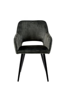 Jídelní židle Nantes Tmavě zelená s černou podnoží Mahom