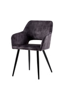 Jídelní židle Nantes Tmavě šedá s černou podnoží Mahom