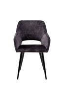 Jídelní židle Nantes Tmavě šedá s černou podnoží Mahom