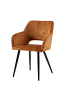 Jídelní židle Nantes Cognac s černou základnou Mahom